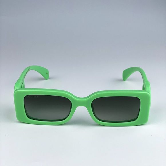 Gucci GG1325S 004 Sunglasses Green Gradient Rectangle Unisex - Picture 8 of 13